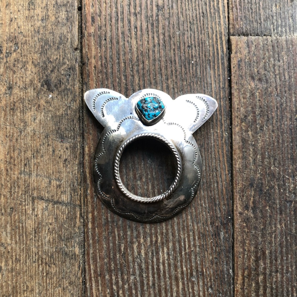 Sterling and turquoise Navajo pin